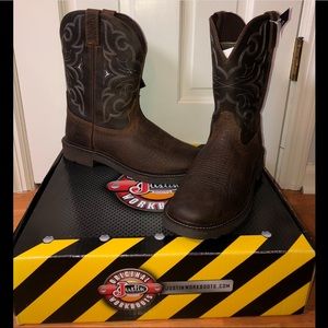 Justin Stampede Work Boots Pull On